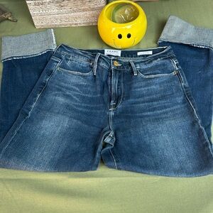 Frame Le Nouveau High Rise Straight Leg Raw Big Cuff Jeans